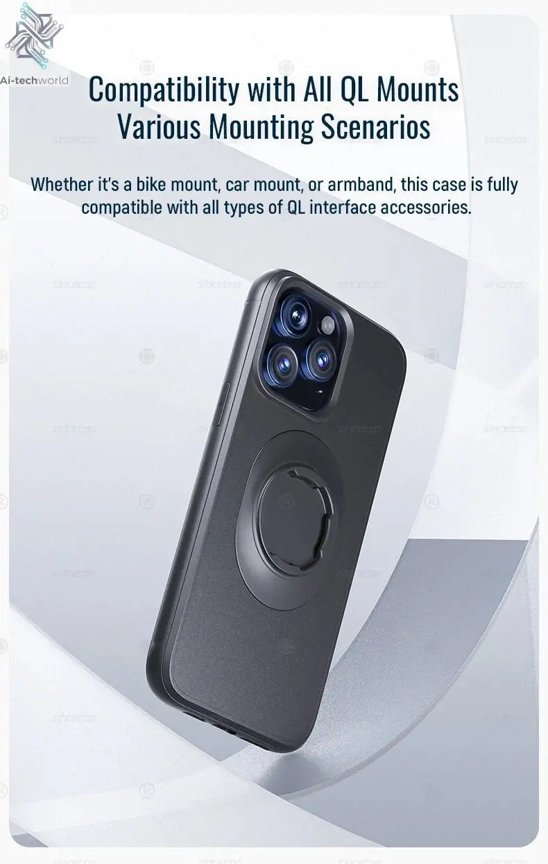 Shockproof Case for iPhone 17/16/15/14Plus/13/12/11Pro/XsMax/XR Quad - style Motorbike/Bike Holder/Car Mount with Lock - in Design - Ai - TechWorld