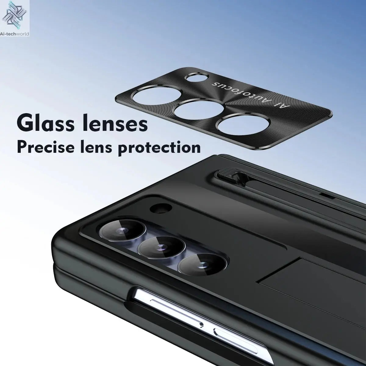 Shockproof Hinge Protection Case For Samsung Galaxy Z Fold 7 6 5 4 5G With Touch Pen Stand Tempered Glass Protective Film Cover Ai-TechWorld 