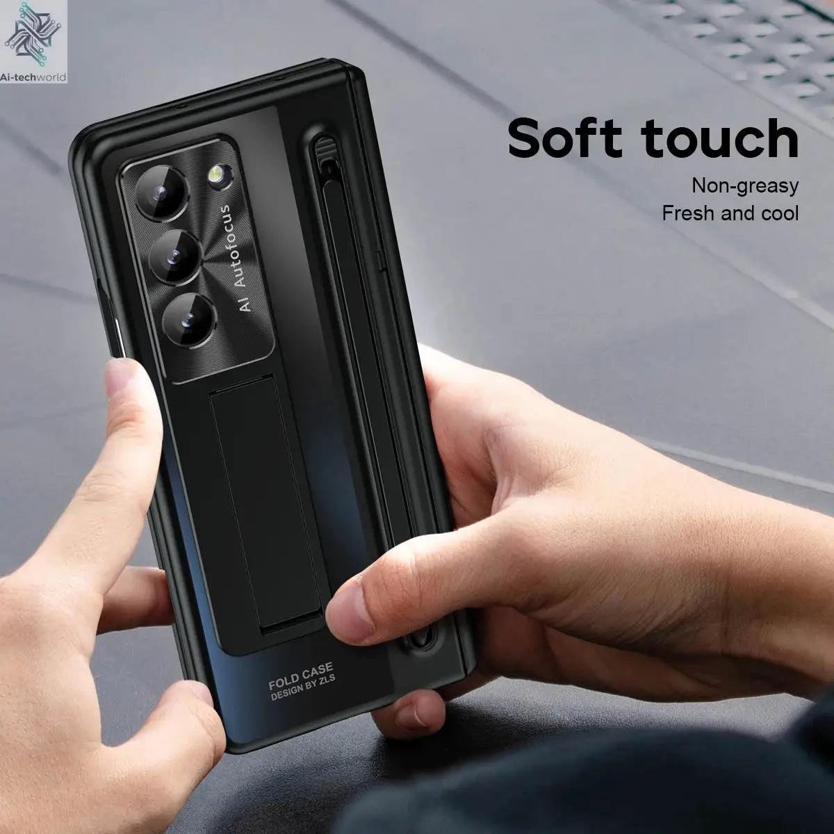 Shockproof Hinge Protection Case For Samsung Galaxy Z Fold 7 6 5 4 5G With Touch Pen Stand Tempered Glass Protective Film Cover Ai-TechWorld 