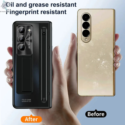 Shockproof Hinge Protection Case For Samsung Galaxy Z Fold 7 6 5 4 5G With Touch Pen Stand Tempered Glass Protective Film Cover Ai-TechWorld 