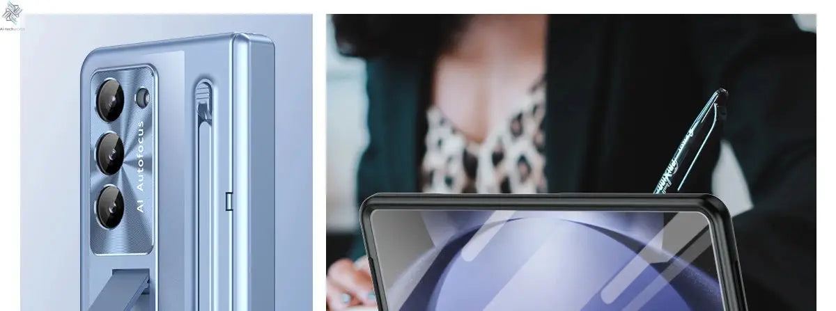 Shockproof Hinge Protection Case For Samsung Galaxy Z Fold 7 6 5 4 5G With Touch Pen Stand Tempered Glass Protective Film Cover Ai-TechWorld 