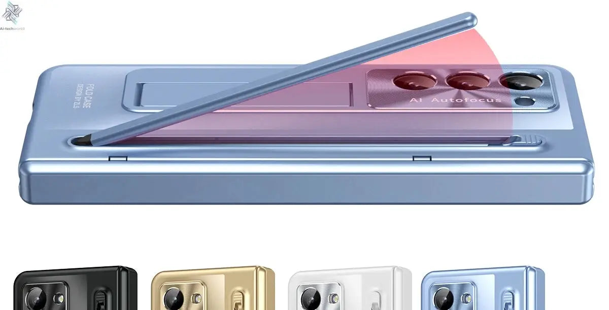 Shockproof Hinge Protection Case For Samsung Galaxy Z Fold 7 6 5 4 5G With Touch Pen Stand Tempered Glass Protective Film Cover Ai-TechWorld 