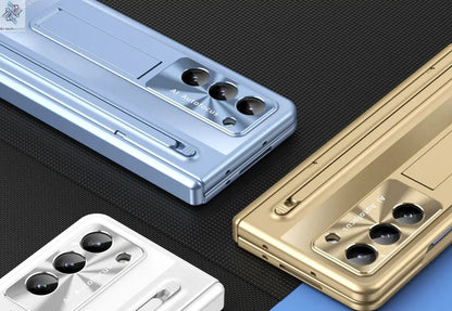 Shockproof Hinge Protection Case For Samsung Galaxy Z Fold 7 6 5 4 5G With Touch Pen Stand Tempered Glass Protective Film Cover Ai-TechWorld 
