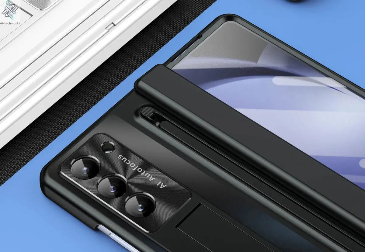 Shockproof Hinge Protection Case For Samsung Galaxy Z Fold 7 6 5 4 5G With Touch Pen Stand Tempered Glass Protective Film Cover Ai-TechWorld 