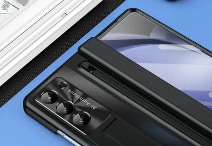 Shockproof Hinge Protection Case For Samsung Galaxy Z Fold 7 6 5 4 5G With Touch Pen Stand Tempered Glass Protective Film Cover Ai-TechWorld 