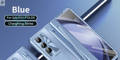Shockproof Hinge Protection Case For Samsung Galaxy Z Fold 7 6 5 4 5G With Touch Pen Stand Tempered Glass Protective Film Cover Ai-TechWorld 