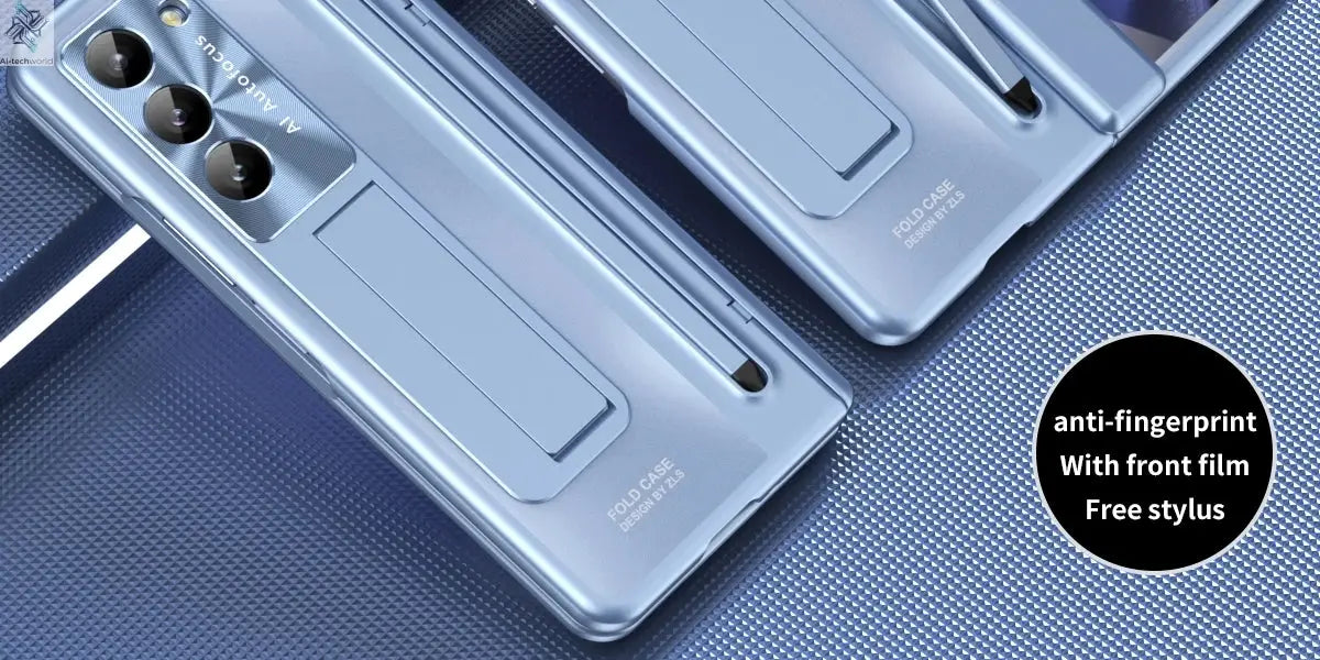 Shockproof Hinge Protection Case For Samsung Galaxy Z Fold 7 6 5 4 5G With Touch Pen Stand Tempered Glass Protective Film Cover Ai-TechWorld 