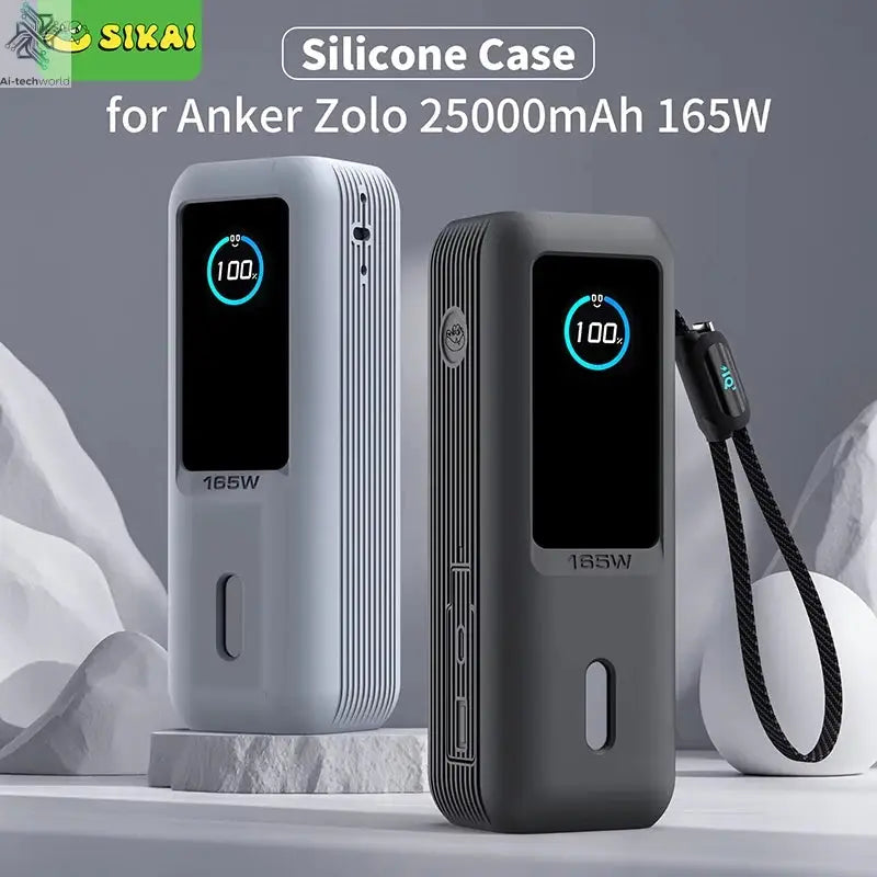 Sikai Eco-Friendly Silicone Portable Charger Case for Anker zolo 2in1 165W PowerBank Shockproof Cover Compatible with Anker zolo Ai-TechWorld 