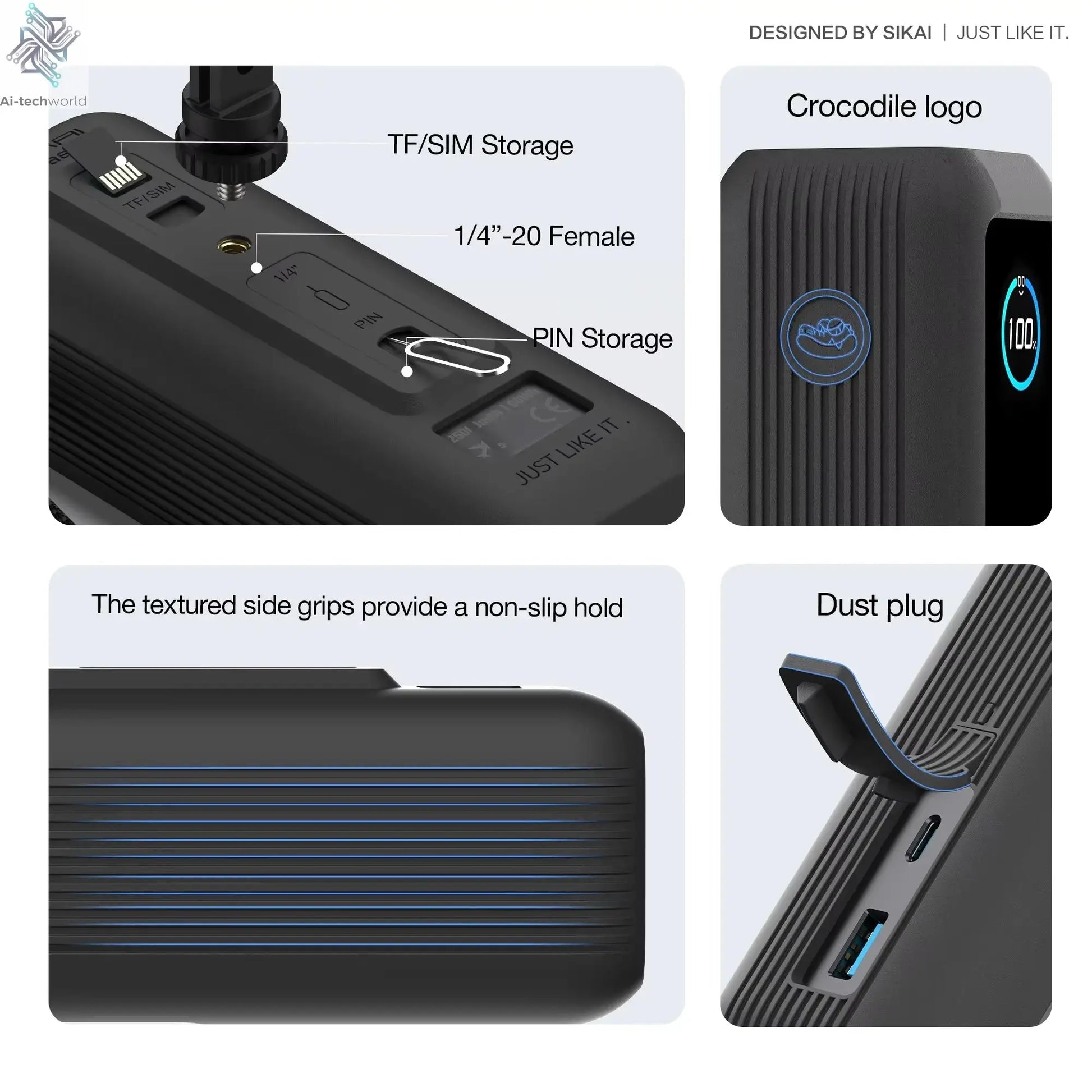 Sikai Eco-Friendly Silicone Portable Charger Case for Anker zolo 2in1 165W PowerBank Shockproof Cover Compatible with Anker zolo Ai-TechWorld 