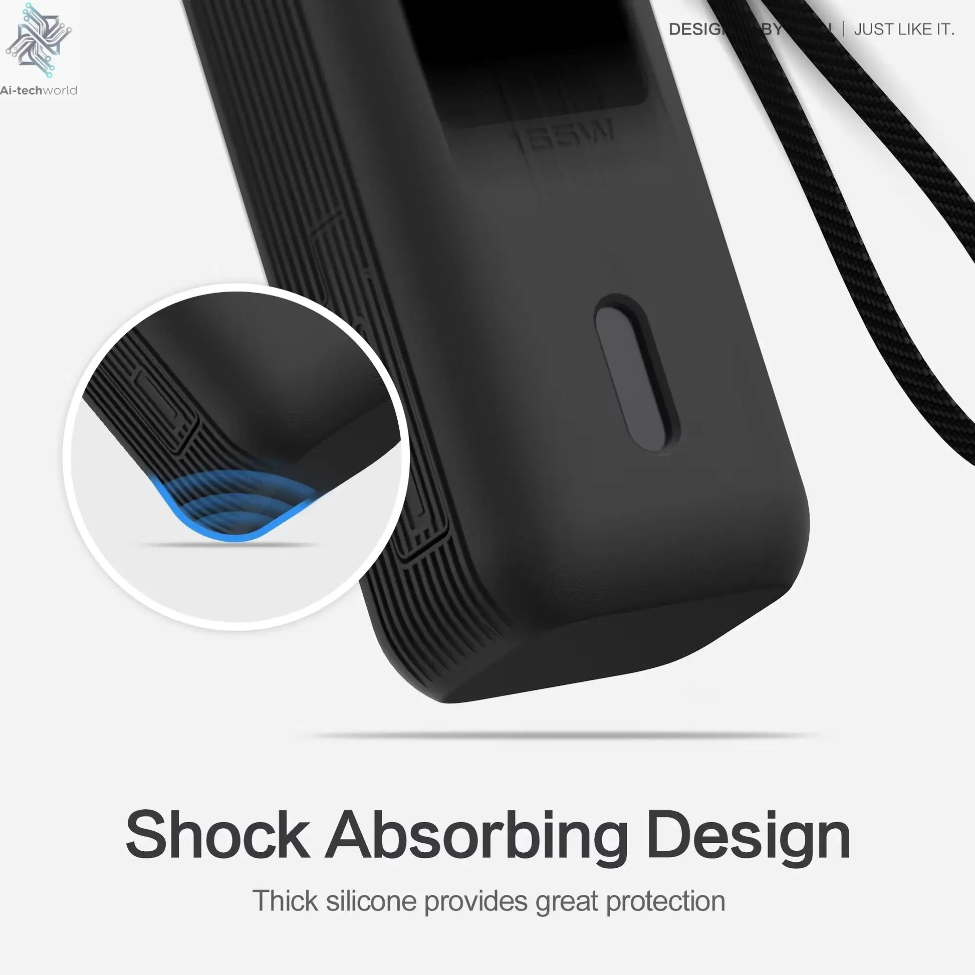 Sikai Eco-Friendly Silicone Portable Charger Case for Anker zolo 2in1 165W PowerBank Shockproof Cover Compatible with Anker zolo Ai-TechWorld 