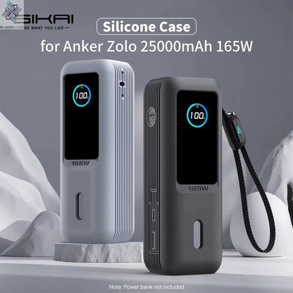 Silicone Case for Anker Zolo 25000mAh 165W Power Bank Portable Charger Protective Case Travel Carrying Case TF/SIM storage Bag Ai-TechWorld 