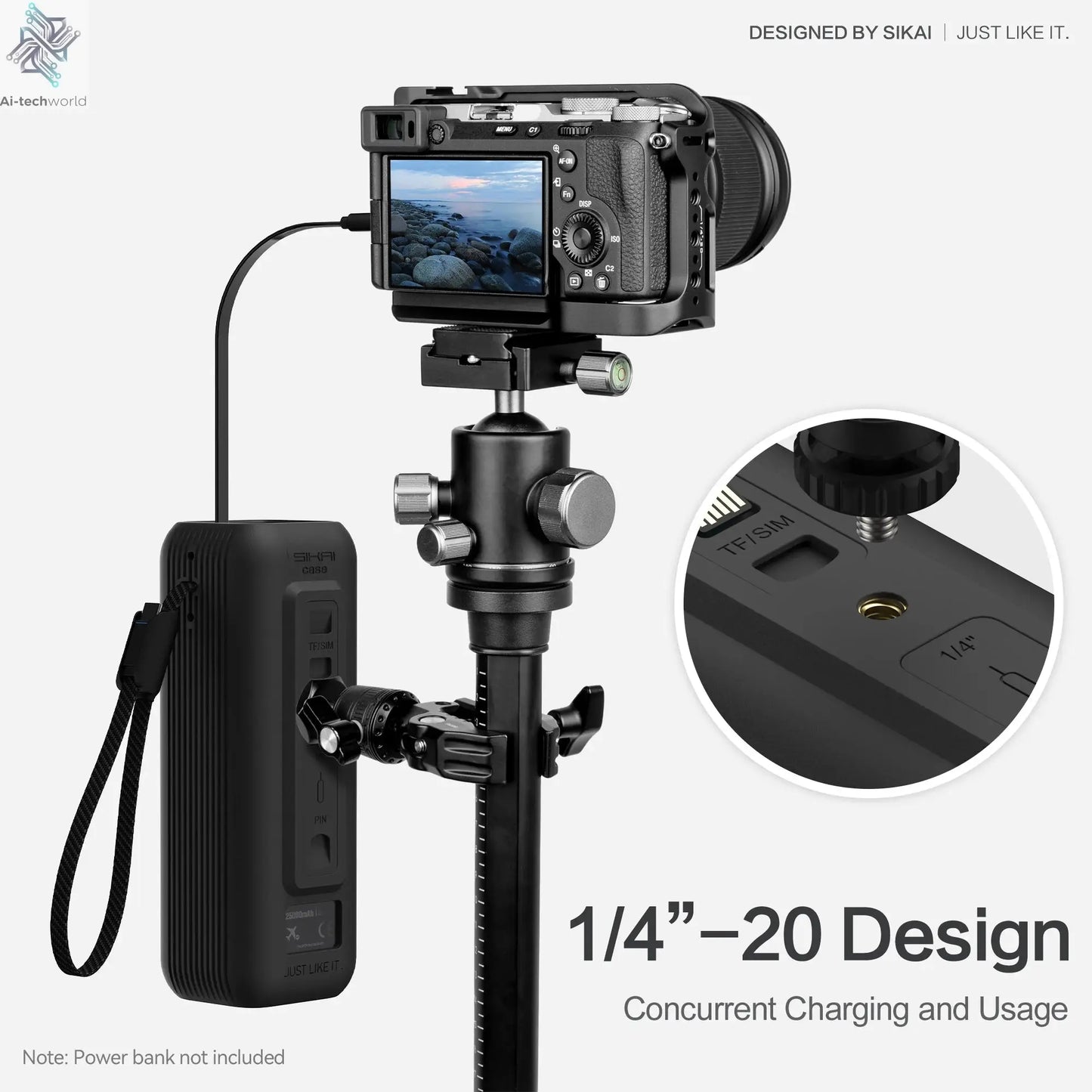 Silicone Case for Anker Zolo 25000mAh 165W Power Bank Portable Charger Protective Case Travel Carrying Case TF/SIM storage Bag Ai-TechWorld 