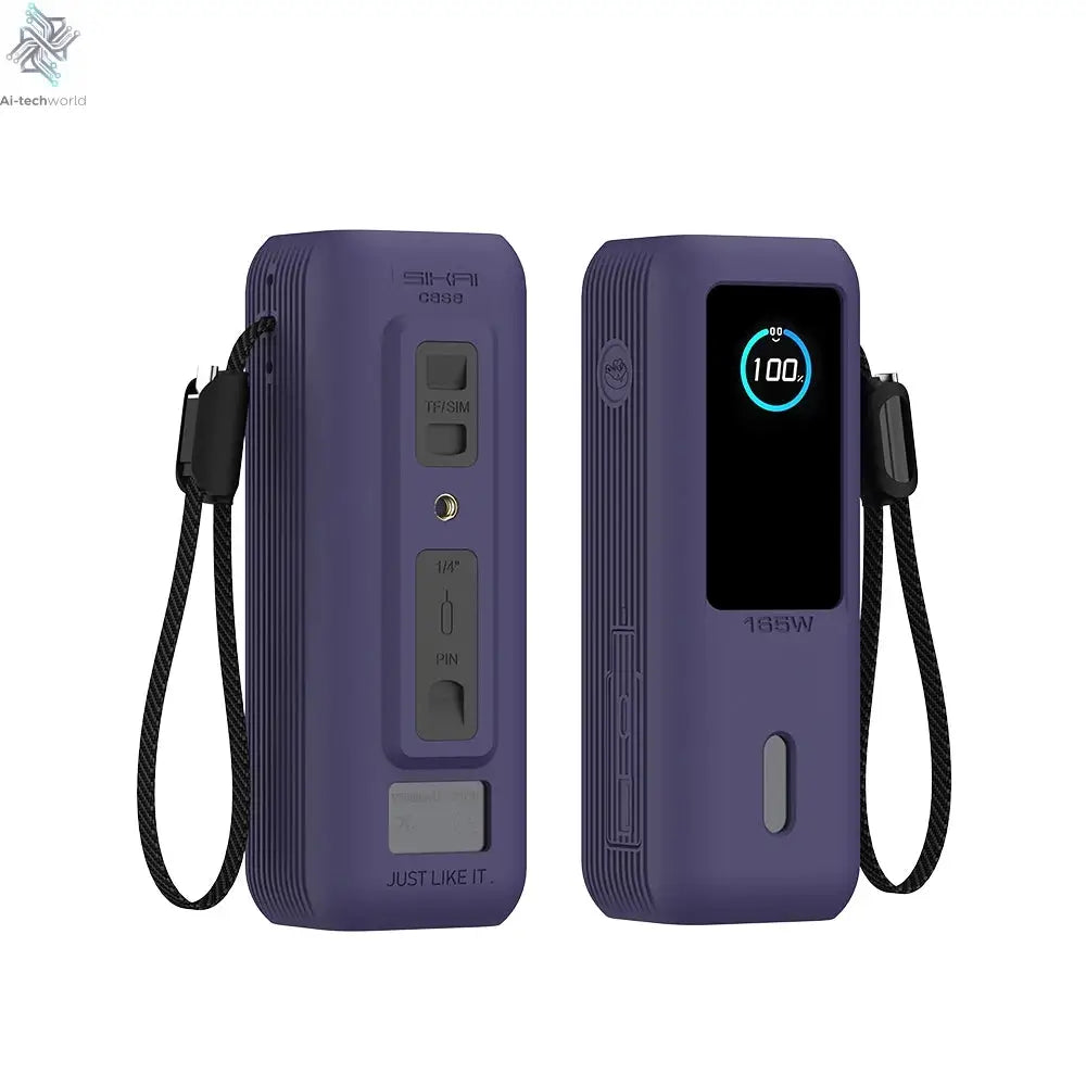 Silicone Case for Anker Zolo 25000mAh 165W Power Bank Portable Charger Protective Case Travel Carrying Case TF/SIM storage Bag Ai-TechWorld 