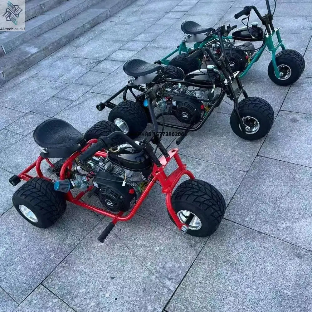 Single Seat 4 Stroke 212cc Engine Pedal Go Kart 7.5HP Three Wheels with 9.9N.m Chain Drive for Outdoor Gas Fuel Ai-TechWorld 
