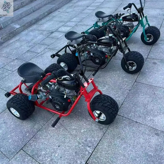 Single Seat 4 Stroke 212cc Engine Pedal Go Kart 7.5HP Three Wheels with 9.9N.m Chain Drive for Outdoor Gas Fuel Ai-TechWorld 