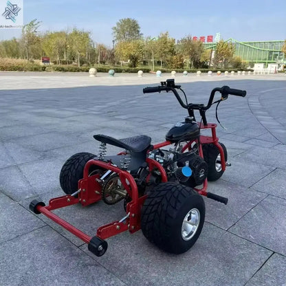 Single Seat 4 Stroke 212cc Engine Pedal Go Kart 7.5HP Three Wheels with 9.9N.m Chain Drive for Outdoor Gas Fuel Ai-TechWorld 