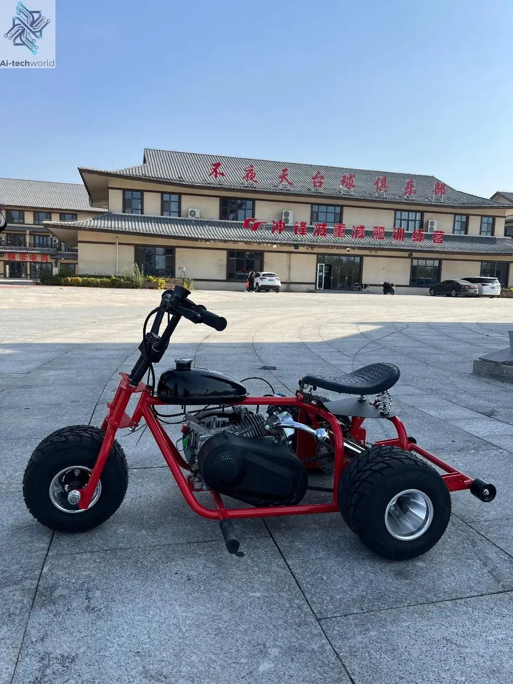 Single Seat 4 Stroke 212cc Engine Pedal Go Kart 7.5HP Three Wheels with 9.9N.m Chain Drive for Outdoor Gas Fuel Ai-TechWorld 