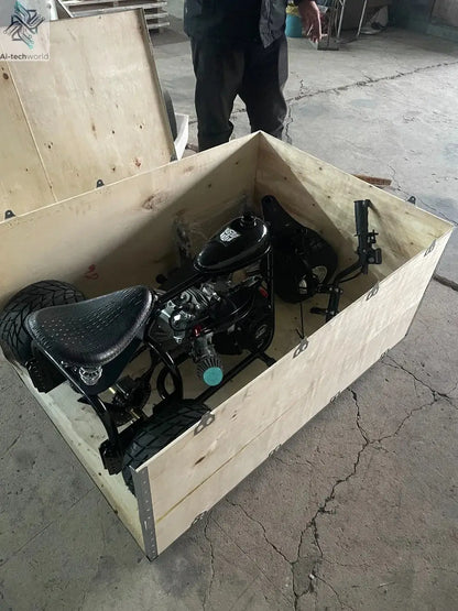 Single Seat 4 Stroke 212cc Engine Pedal Go Kart 7.5HP Three Wheels with 9.9N.m Chain Drive for Outdoor Gas Fuel Ai-TechWorld 