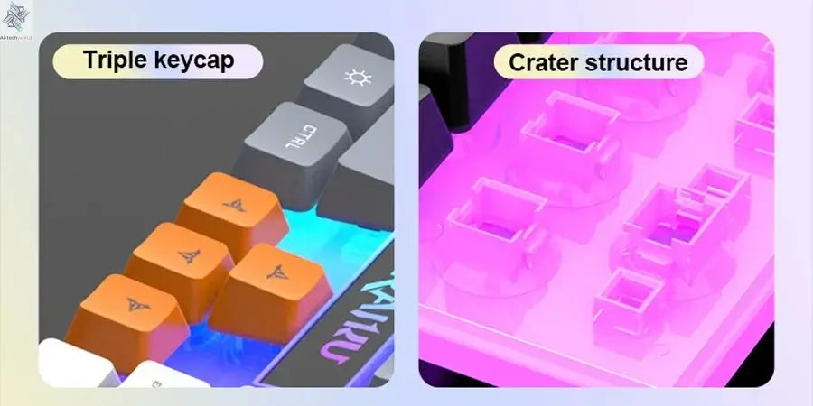 Single keyboard and keyboard mouse RAIKU T26 Three tone Luminous Keyboard Mouse Wired Mechanical Touch Gaming Mouse Keyboard Set Ai-TechWorld 