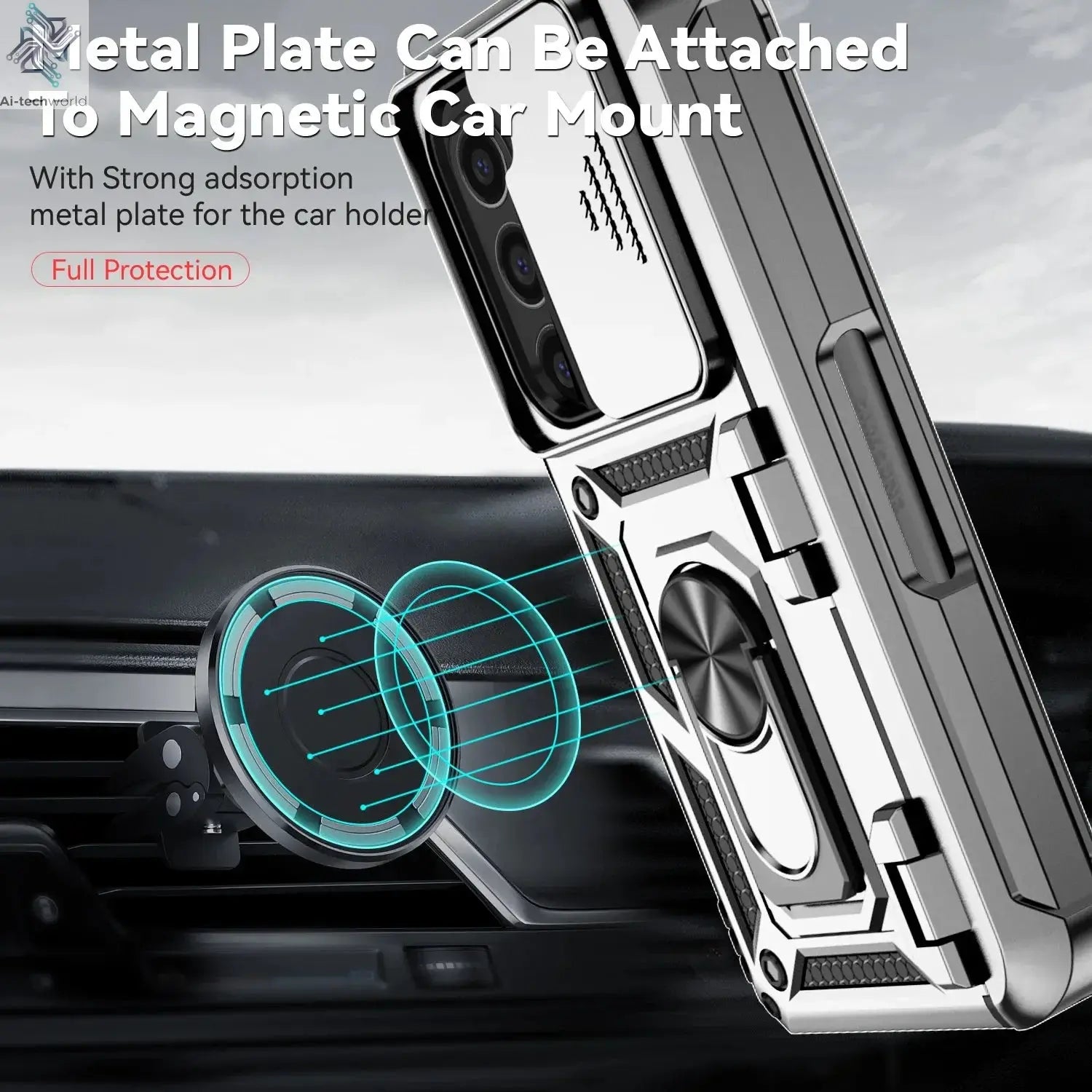 Slide Camera Lens Armor Phone Case for Samsung Galaxy Z Fold 6 5 4 7 Magnetic Ring Stand Holder Shockproof Protection Back Cover Ai-TechWorld 