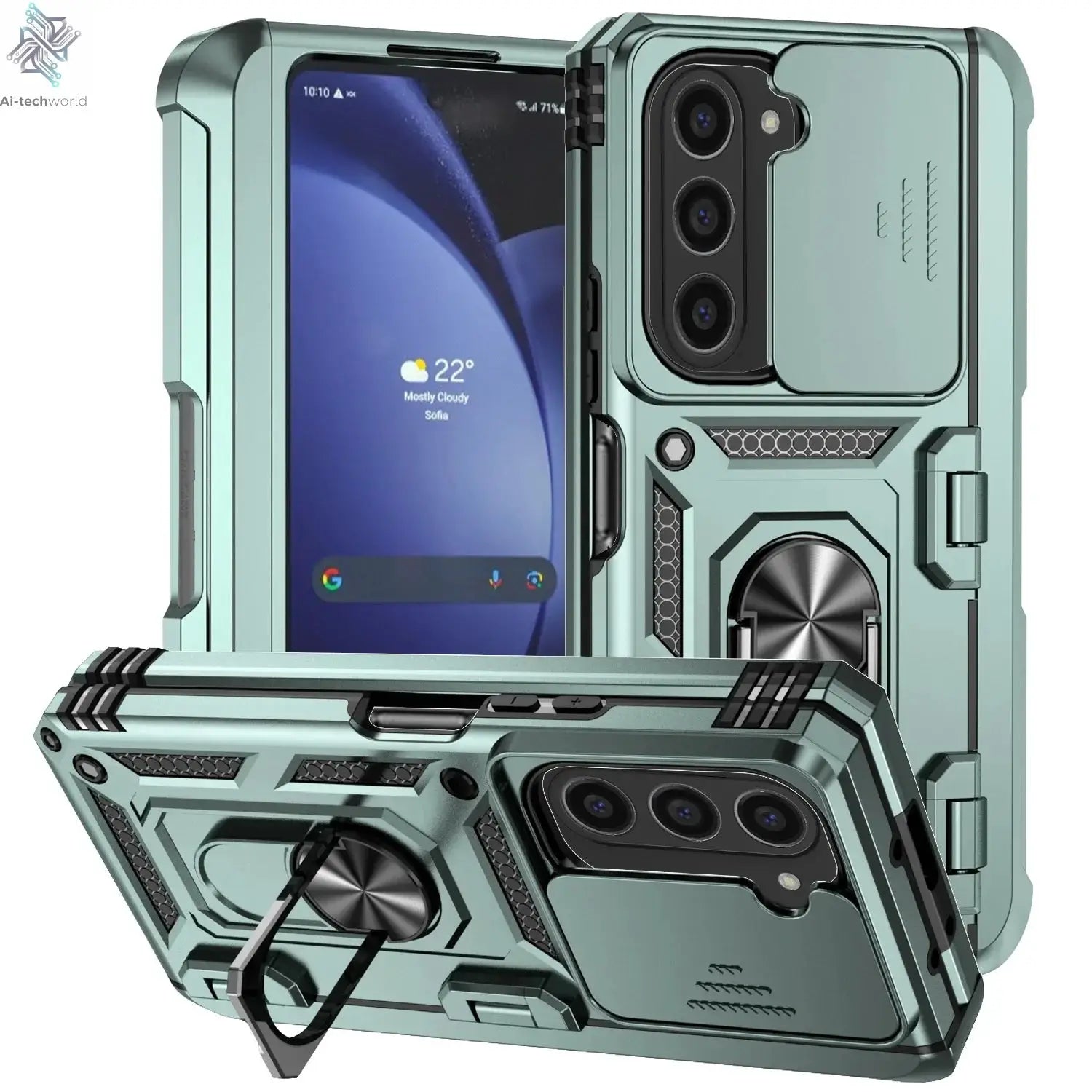 Slide Camera Lens Armor Phone Case for Samsung Galaxy Z Fold 6 5 4 7 Magnetic Ring Stand Holder Shockproof Protection Back Cover Ai-TechWorld 