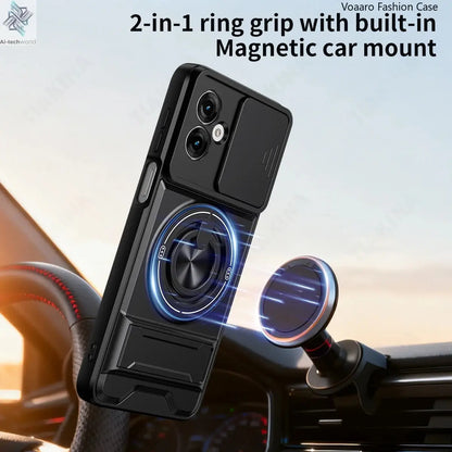 Slide Lens Funda for Motorola Moto G55 Case Magnetic Ring Cover for Motorola G64 G54 Power 5G Case Foldable Kickstand Armor Capa Ai-TechWorld 
