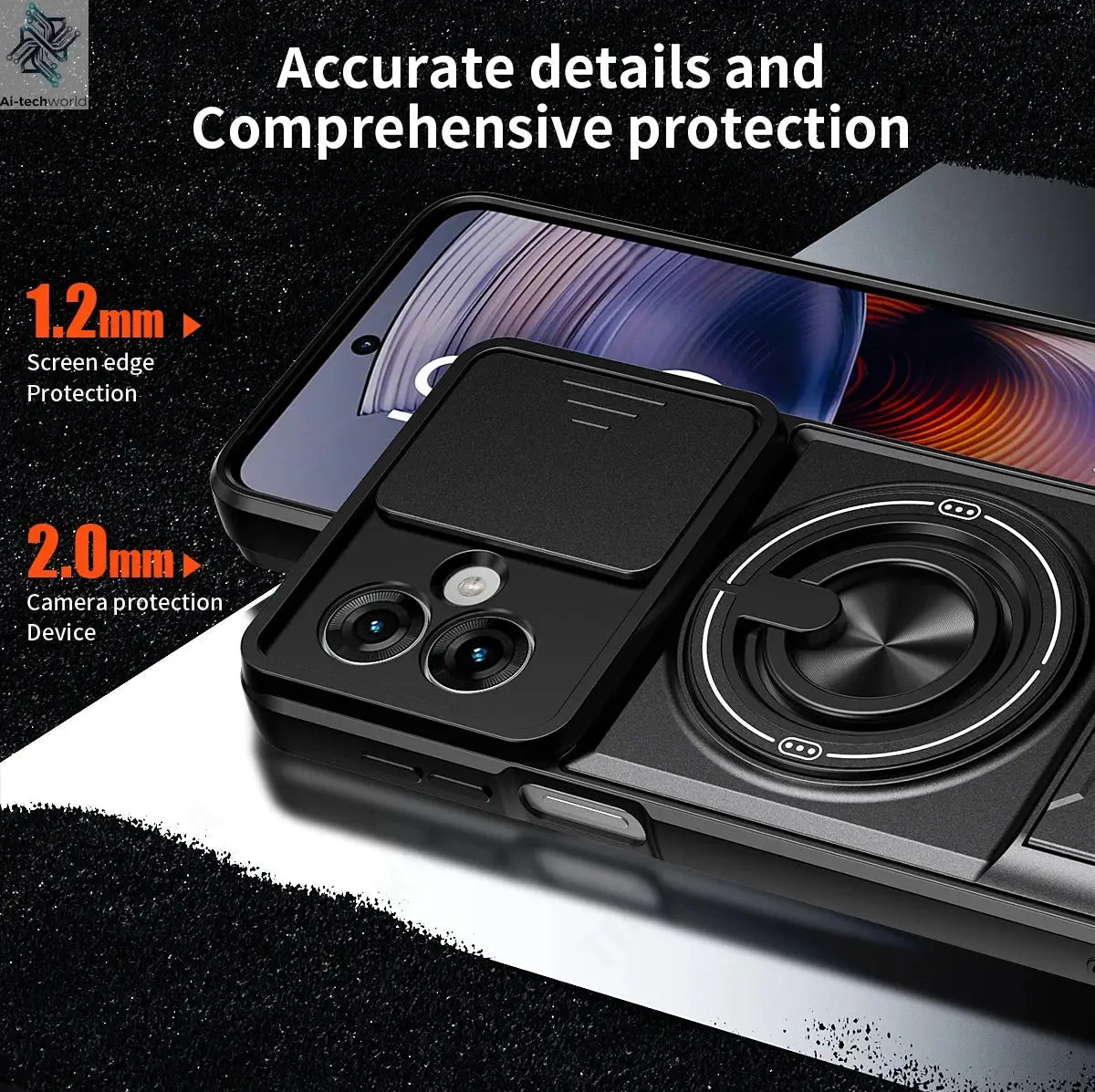 Slide Lens Funda for Motorola Moto G55 Case Magnetic Ring Cover for Motorola G64 G54 Power 5G Case Foldable Kickstand Armor Capa Ai-TechWorld 