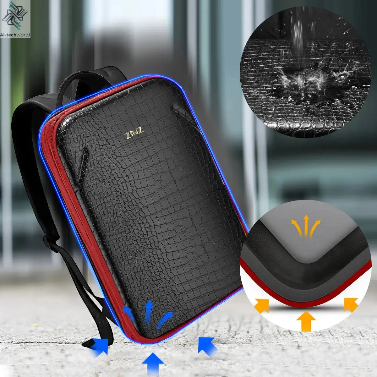 Slim Laptop Backpack 15.6 Inch with Variable Capacity and USB Port, Anti-Theft Water-Resistant Business Travel Backpack Daypack Ai-TechWorld 