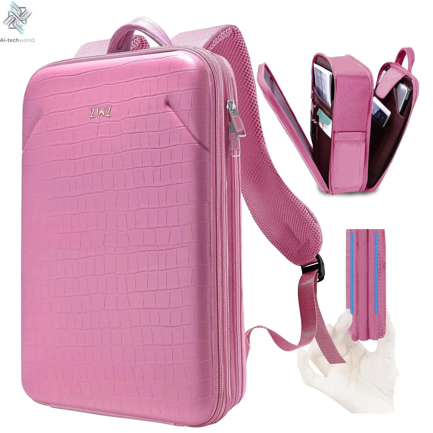 Slim Laptop Backpack 15.6 Inch with Variable Capacity and USB Port, Anti-Theft Water-Resistant Business Travel Backpack Daypack Ai-TechWorld 