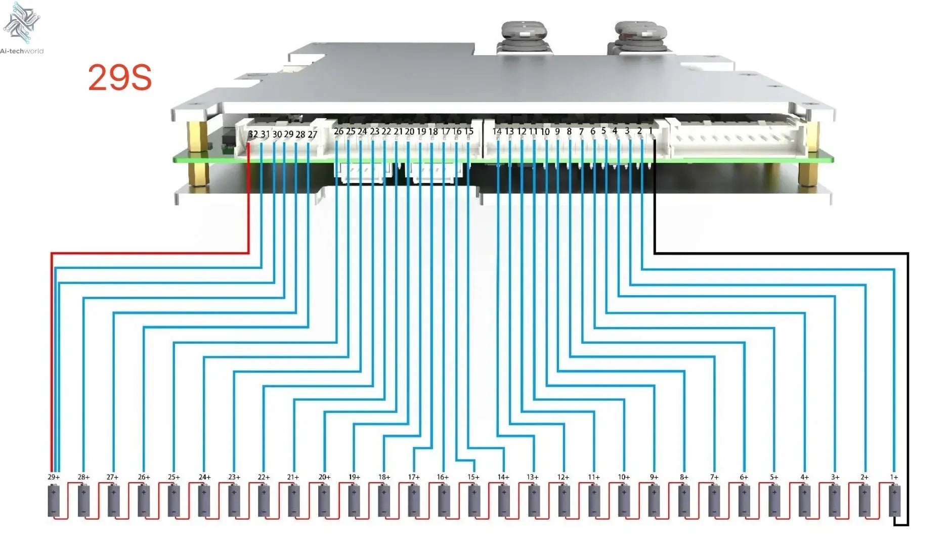 Smart 20S ~ 30S ANT BMS Lifepo4 li-ion LTO Battery Protection Board 220A 400A 170A 420A Bluetooth Phone 24S 26S 28S 84V 96V 126V Ai-TechWorld