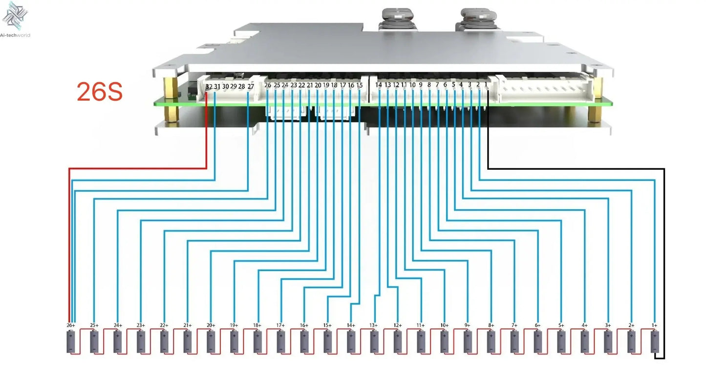 Smart 20S ~ 30S ANT BMS Lifepo4 li-ion LTO Battery Protection Board 220A 400A 170A 420A Bluetooth Phone 24S 26S 28S 84V 96V 126V Ai-TechWorld
