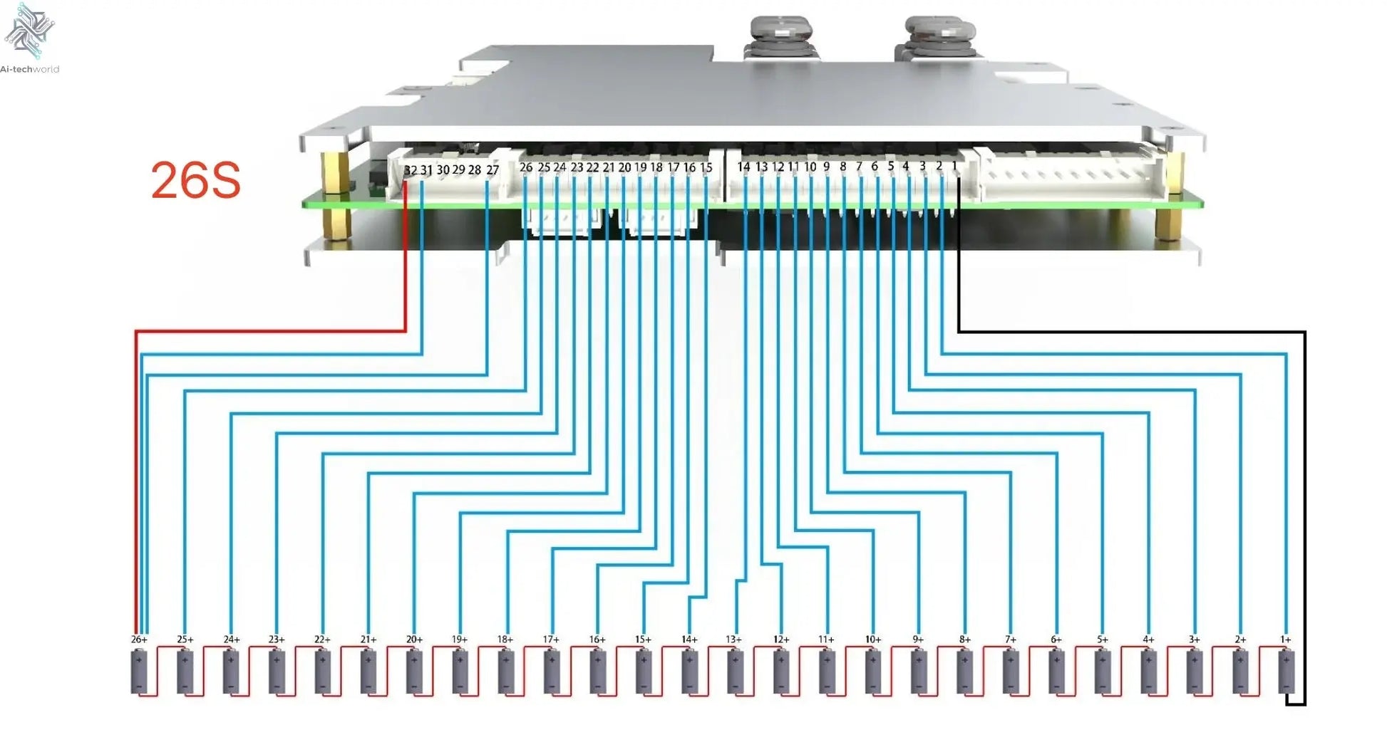 Smart 20S ~ 30S ANT BMS Lifepo4 li-ion LTO Battery Protection Board 220A 400A 170A 420A Bluetooth Phone 24S 26S 28S 84V 96V 126V Ai-TechWorld