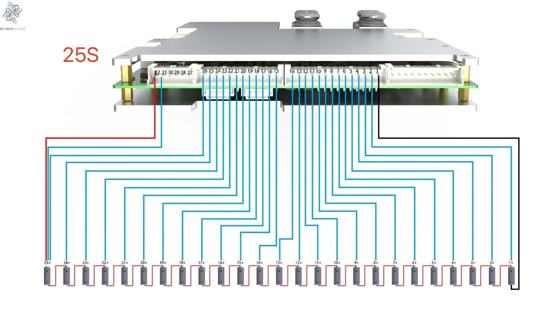 Smart 20S ~ 30S ANT BMS Lifepo4 li-ion LTO Battery Protection Board 220A 400A 170A 420A Bluetooth Phone 24S 26S 28S 84V 96V 126V Ai-TechWorld