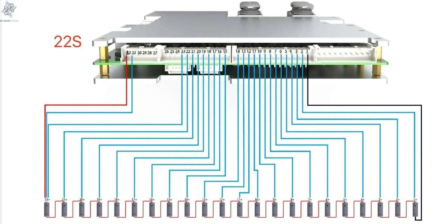 Smart 20S ~ 30S ANT BMS Lifepo4 li-ion LTO Battery Protection Board 220A 400A 170A 420A Bluetooth Phone 24S 26S 28S 84V 96V 126V Ai-TechWorld
