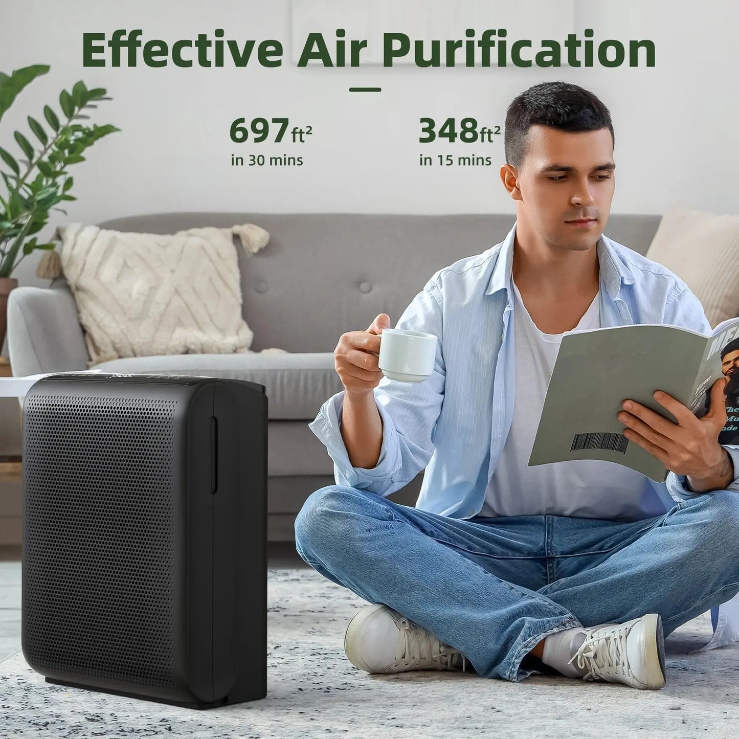 Smart Air Purifier – Touch Control, Auto Mode, Odor & Allergen Removal - Ai - TechWorld