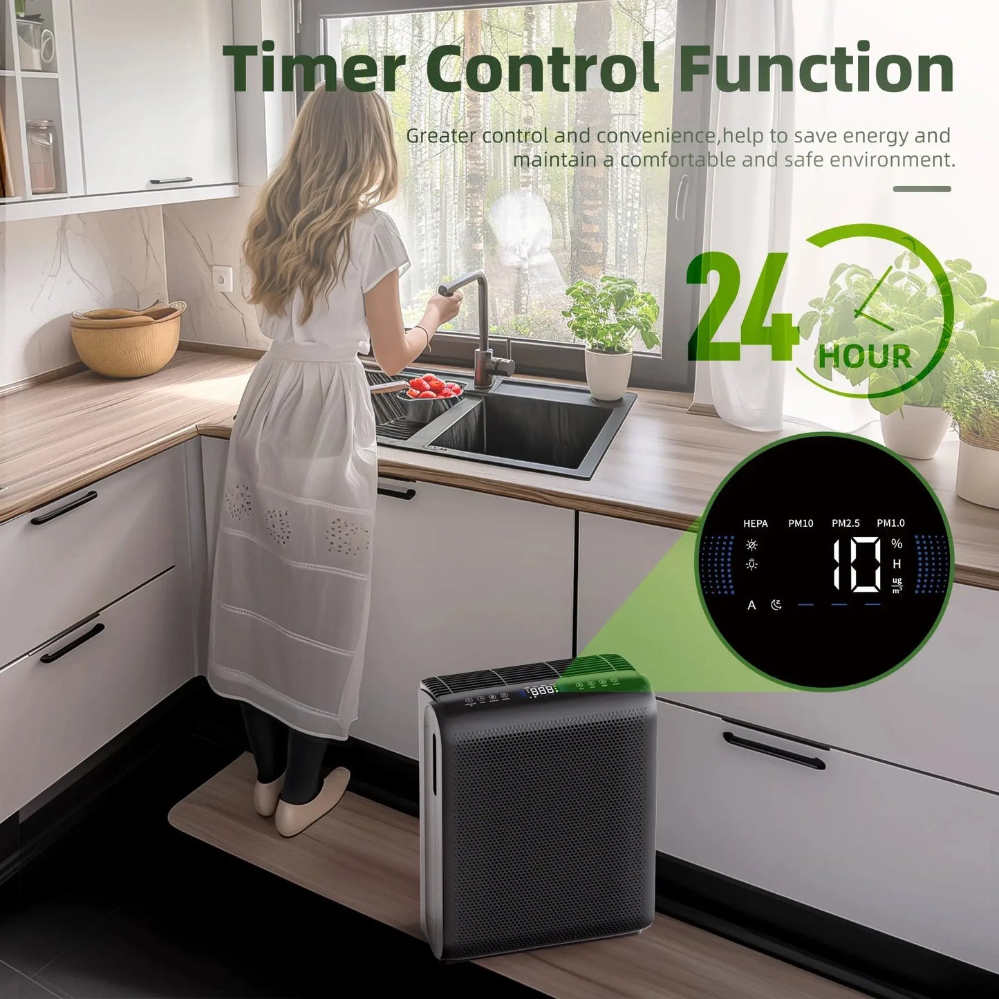 Smart Air Purifier – Touch Control, Auto Mode, Odor & Allergen Removal - Ai - TechWorld