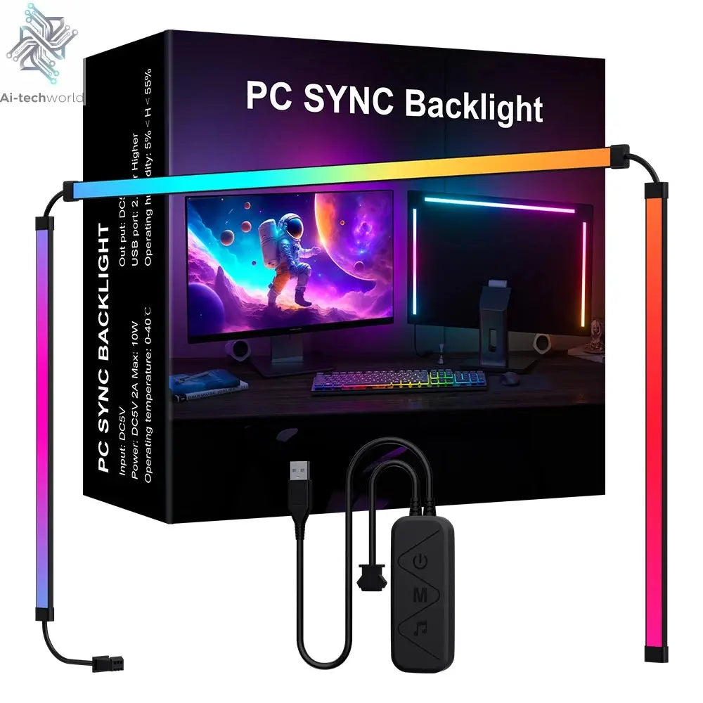 Smart Ambient TV PC Display Sync Computer Monitor Backlight LED Strip Light RGB Color DIY Game Holiday Atmosphere Decor Lamp Ai-TechWorld 