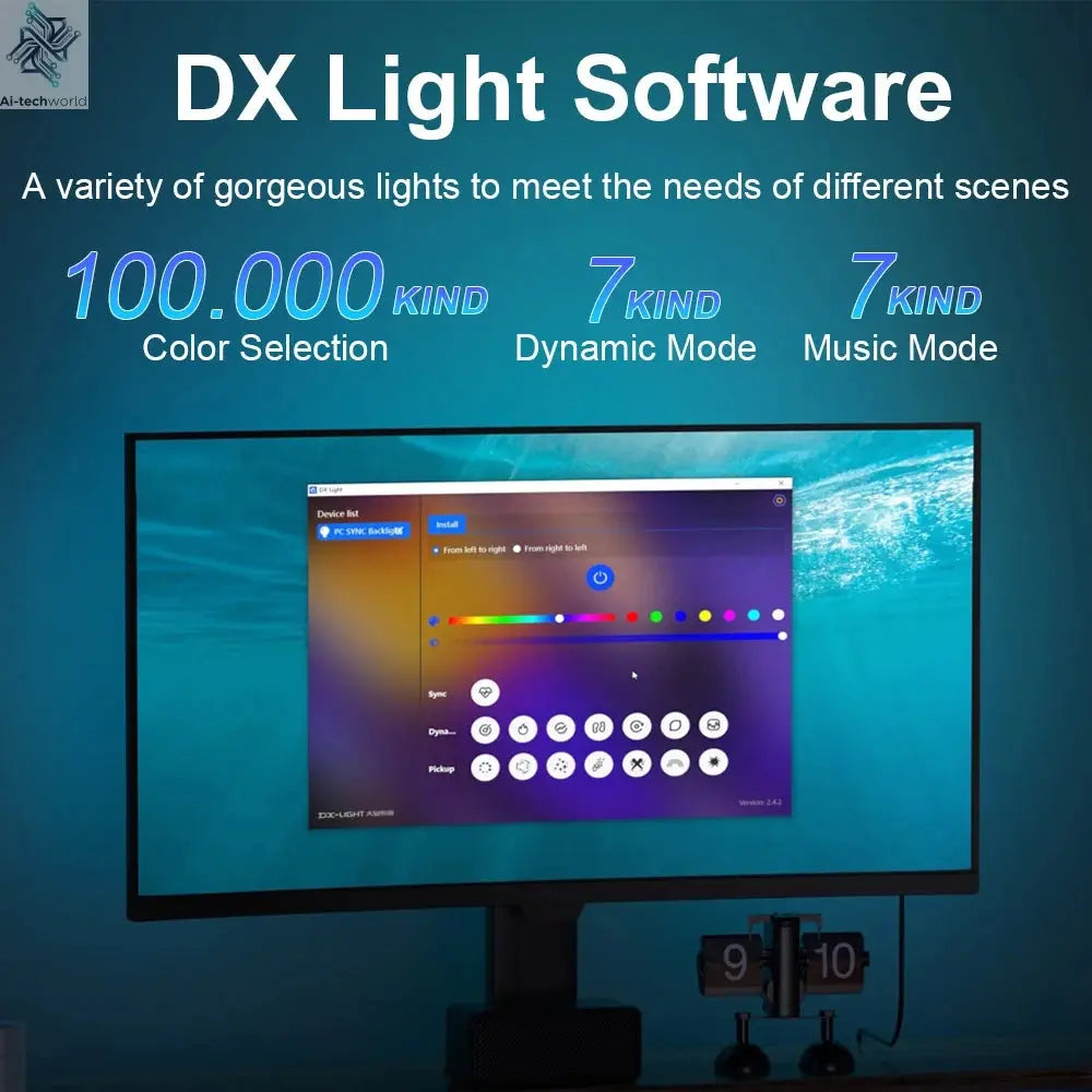 Smart Ambient TV PC Display Sync Computer Monitor Backlight LED Strip Light RGB Color DIY Game Holiday Atmosphere Decor Lamp Ai-TechWorld 