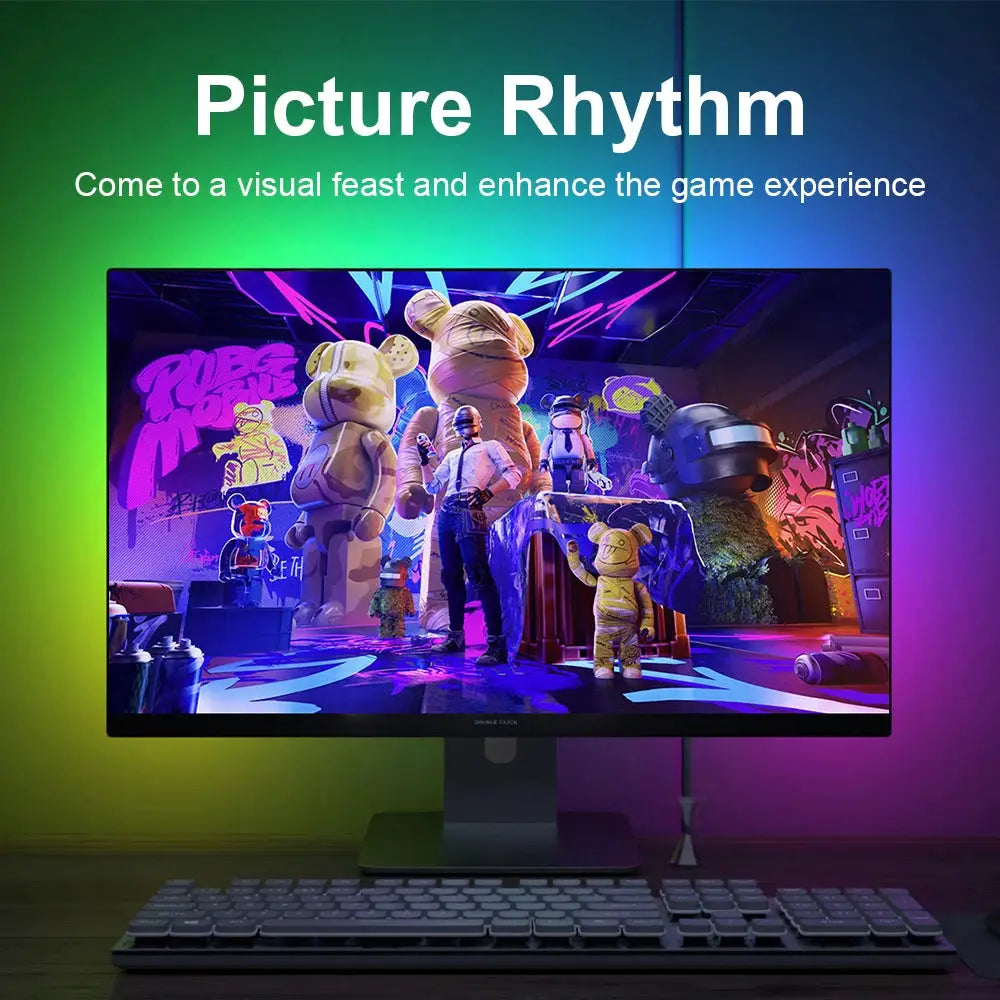 Smart Ambient TV PC Display Sync Computer Monitor Backlight LED Strip Light RGB Color DIY Game Holiday Atmosphere Decor Lamp Ai-TechWorld 