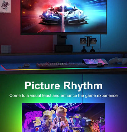 Smart Ambient TV PC Display Sync Computer Monitor Backlight LED Strip Light RGB Color DIY Game Holiday Atmosphere Decor Lamp Ai-TechWorld 