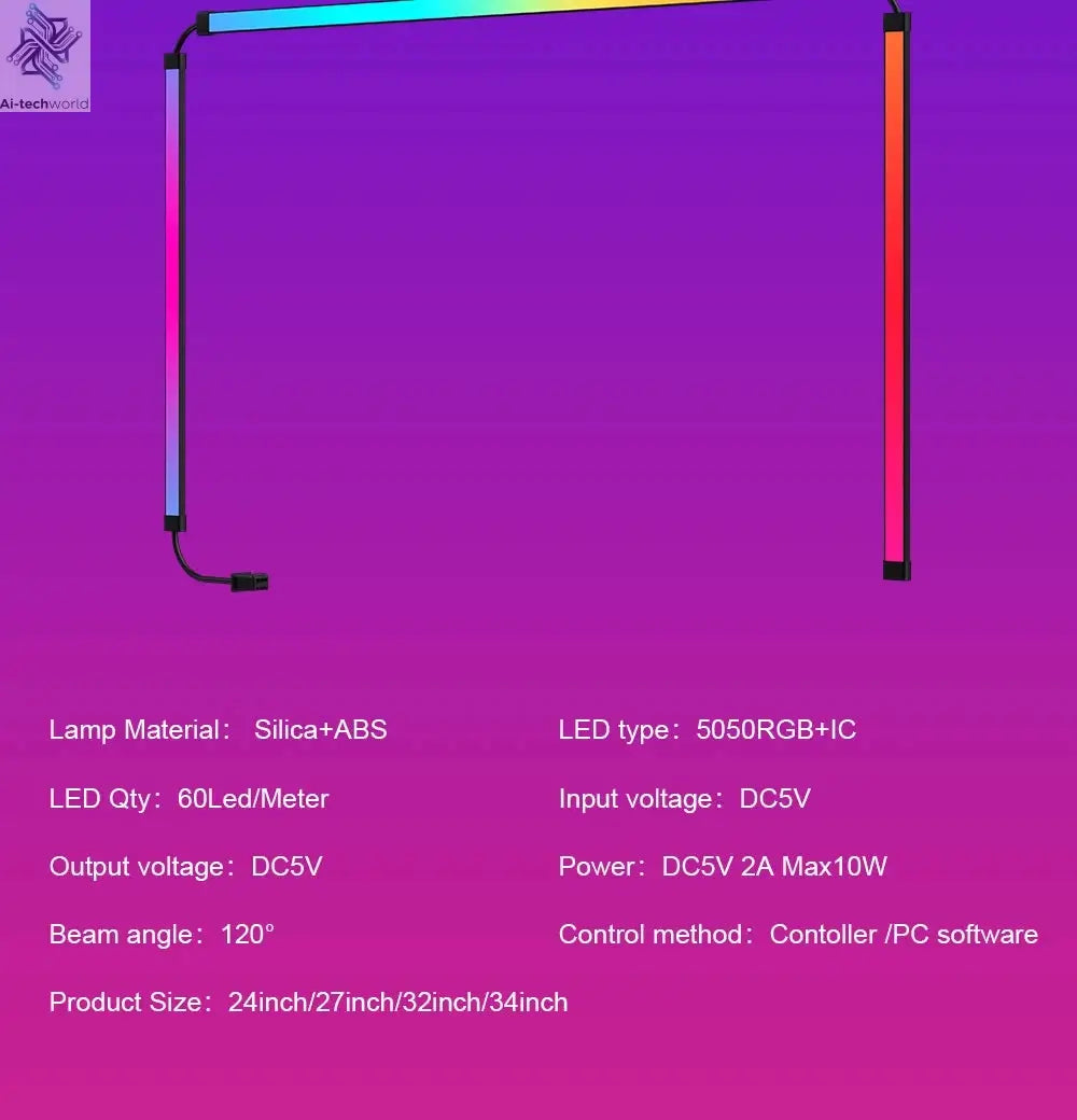 Smart Ambient TV PC Display Sync Computer Monitor Backlight LED Strip Light RGB Color DIY Game Holiday Atmosphere Decor Lamp Ai-TechWorld 