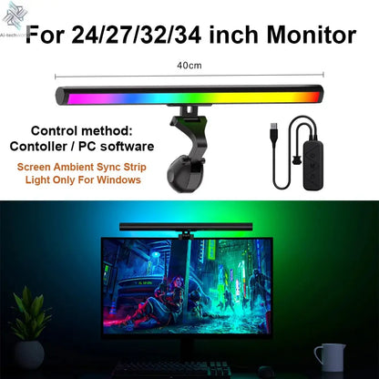 Smart Ambient TV PC Display Sync Computer Monitor Backlight LED Strip Light RGB Color DIY Game Holiday Atmosphere Decor Lamp Ai-TechWorld 