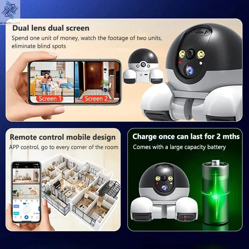 Smart Auto - Tracking Surveillance Robot with Two - Way Audio and Night Vision - Security Camera - Ai - TechWorld