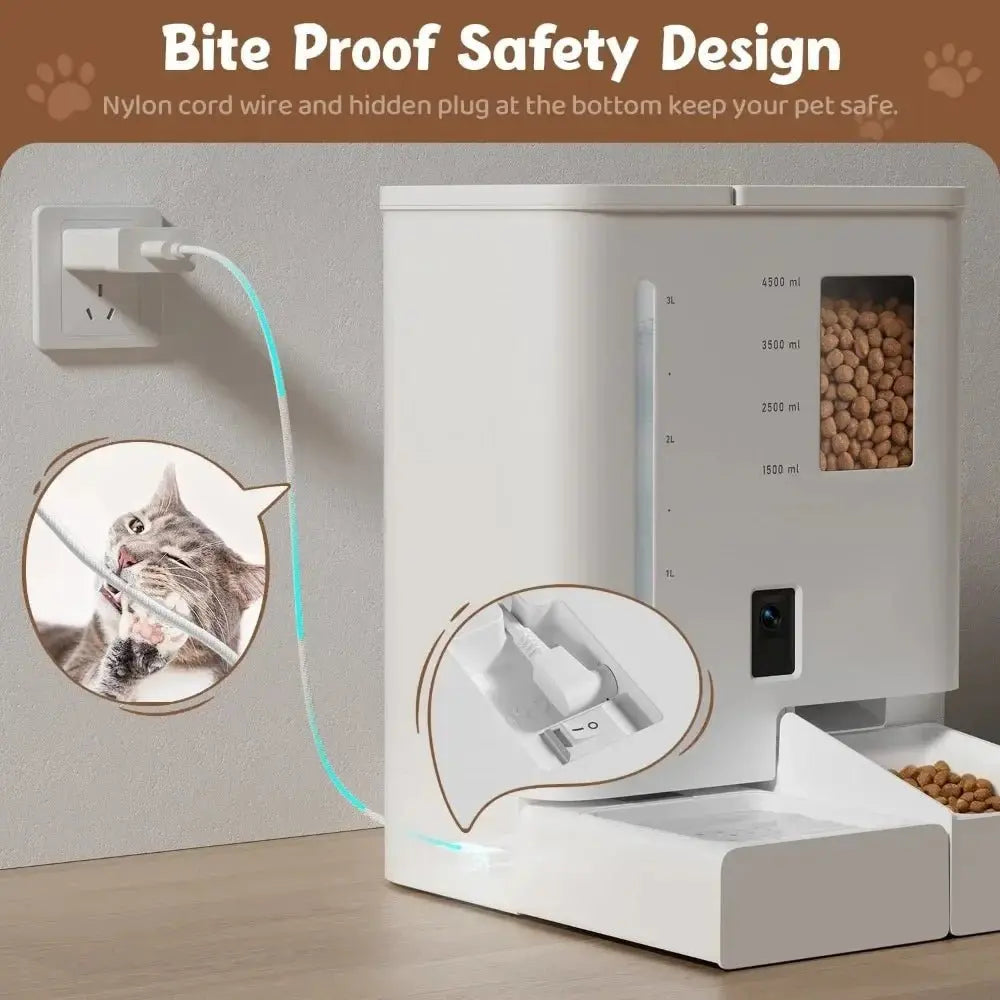 Smart Automatic Cat Feeder with Camera, Night Vision, Voice Recording & App Control - Ai - TechWorld