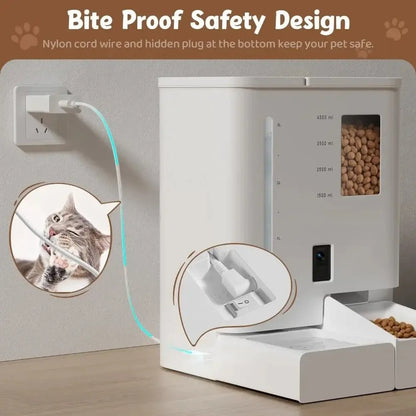 Smart Automatic Cat Feeder with Camera, Night Vision, Voice Recording & App Control - Ai - TechWorld