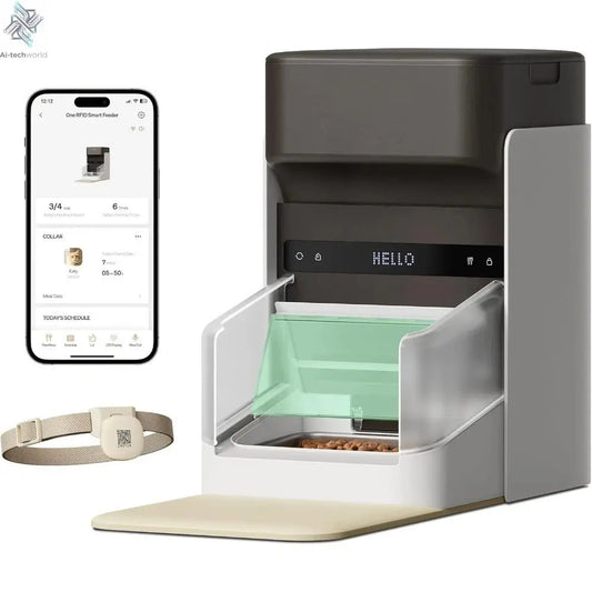 Smart Automatic Cat Feeder with Light Collar Tag – 5G App Control, RFID Sensor - Ai - TechWorld