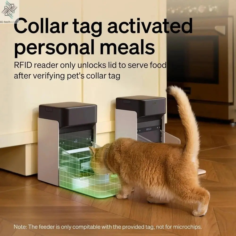 Smart Automatic Cat Feeder with Light Collar Tag – 5G App Control, RFID Sensor - Ai - TechWorld