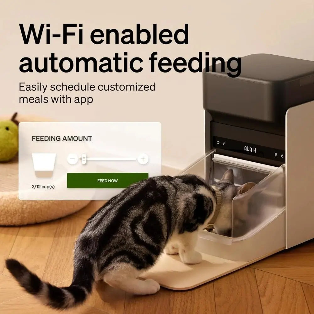 Smart Automatic Cat Feeder with Light Collar Tag – 5G App Control, RFID Sensor - Ai - TechWorld