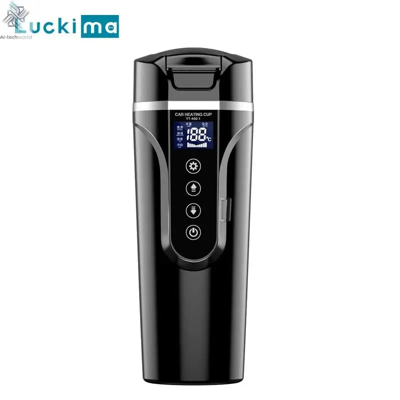 Smart Car Electric Kettle Portable Heating Cup for Coffee Tea Milk 450ML Auto Travelling Thermos Cup BPA-Free LCD Display Ai-TechWorld 