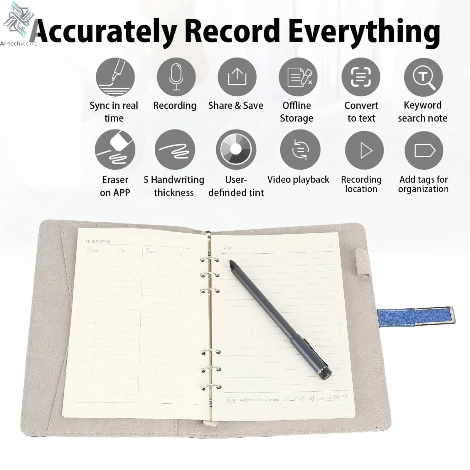 Smart Digital Pen & Notebook Set – Handwriting to Text Conversion, OCR for Notes & Drawing - Ai - TechWorld